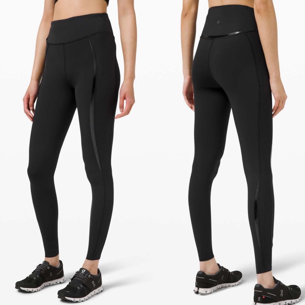 Lululemon Gloss Trim Run Super HighRise Tight 28" Bl… Gem